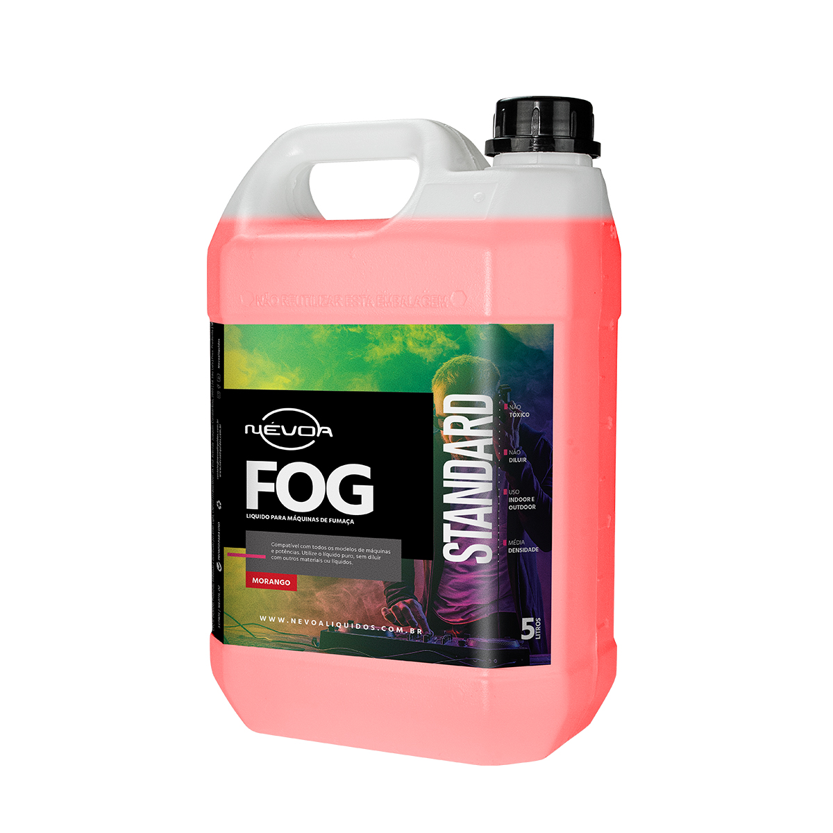 FT02 4637 LIQUIDO PARA MAQUINA DE FUMAÇA 5 LITROS FOG LINHA STANDART MORANGO NEVOA-THUMB